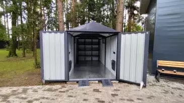 Гараж для квадроцикла в графитовом цвете в дер. Шевелкино, г.о. Щелково, МО Гараж для квадроцикла в графитовом цвете в дер. Шевелкино, г.о. Щелково, МО